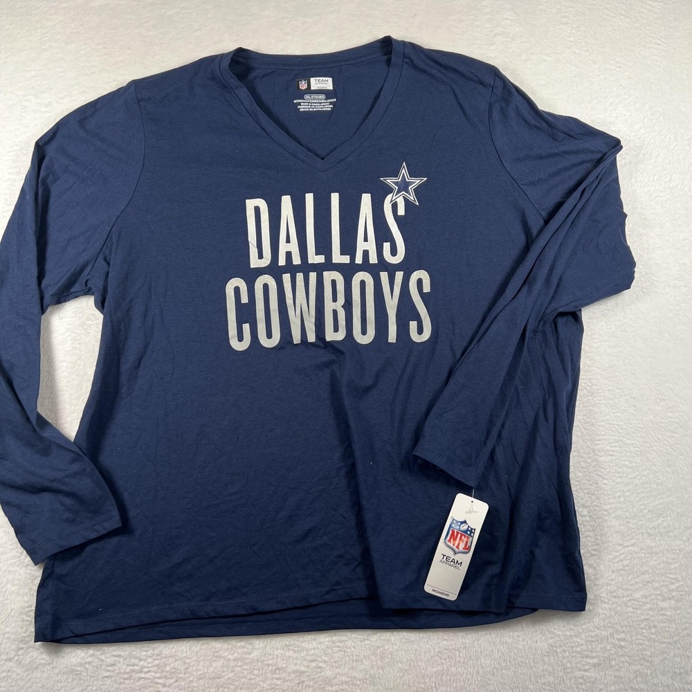 Dallas Cowboys Shirt Womens 3XL Blue Long Sleeve NFL Football Team Apparel